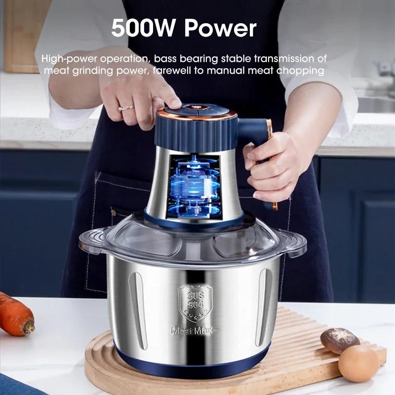 5L Large Capacity Electric Meat Grinder Vegetable Slicer Food Processor Multifunctional for Home Use Baby Food Maker