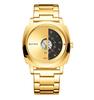 Fashion BestWin Unique Creative Men's Watch Gold Full Stinaless Steel Sports Waterproof Quartz Pointer Folding Buckle Watch