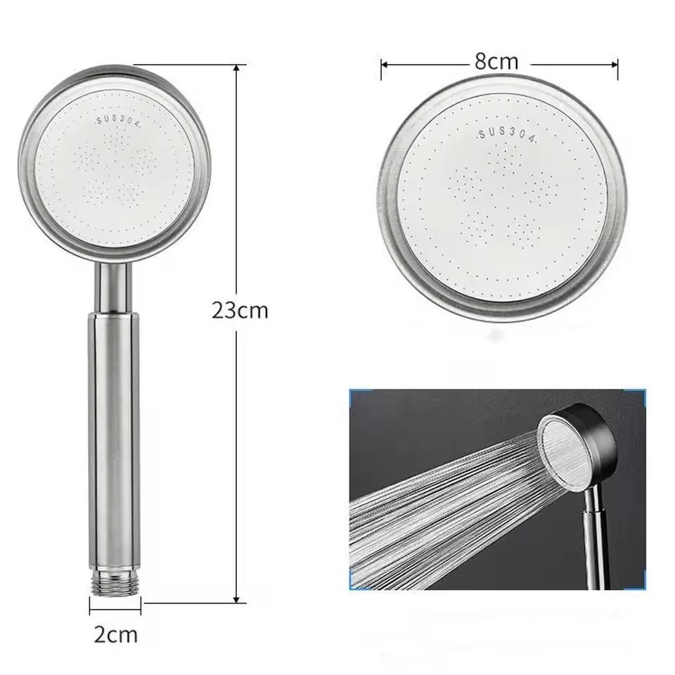 New 304 Stainless Steel Shower Head Fall Resistant Durable High Pressure Showerhead Bathroom Handheld Water Saving Shower Set