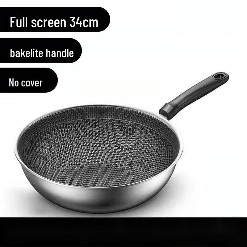 SanJiaoLong 32CM Stainless Steel Non-stick Wok