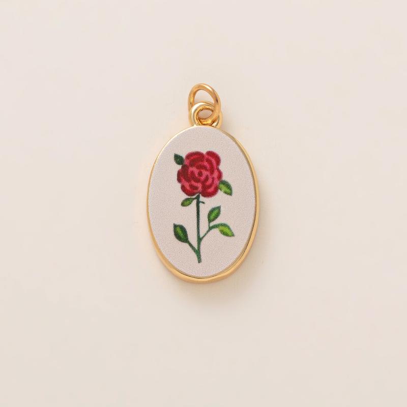 Simple And Versatile Color Blocking Butterfly Love Flower Diy Pendant Accessories Gold-Plated Color Preservation