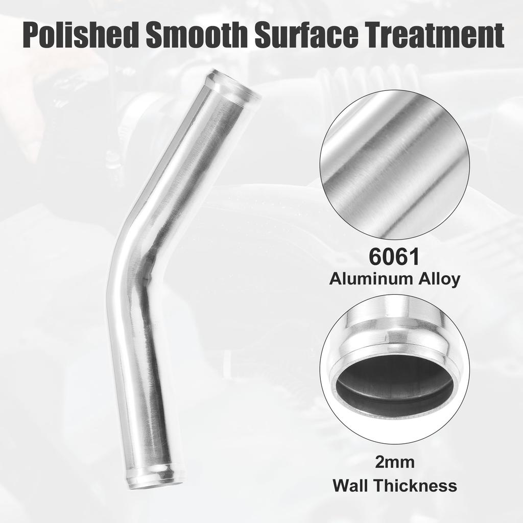 ACROPIX 35mm OD 100mm Leg Length Universal Car Aluminum Alloy Tube Intercooler Pipe 45 Degree Bend Elbow Air Intake Joiner Tubing Set of 2 1.35" 4" -