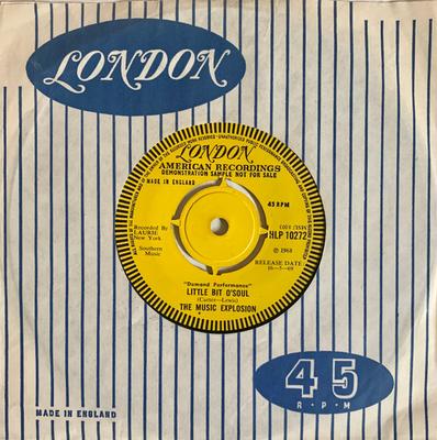 7inch Record MUSIC EXPLOSION  Little Bit OSoul HLP10272PROMO London Records 1969 UK Rock Used