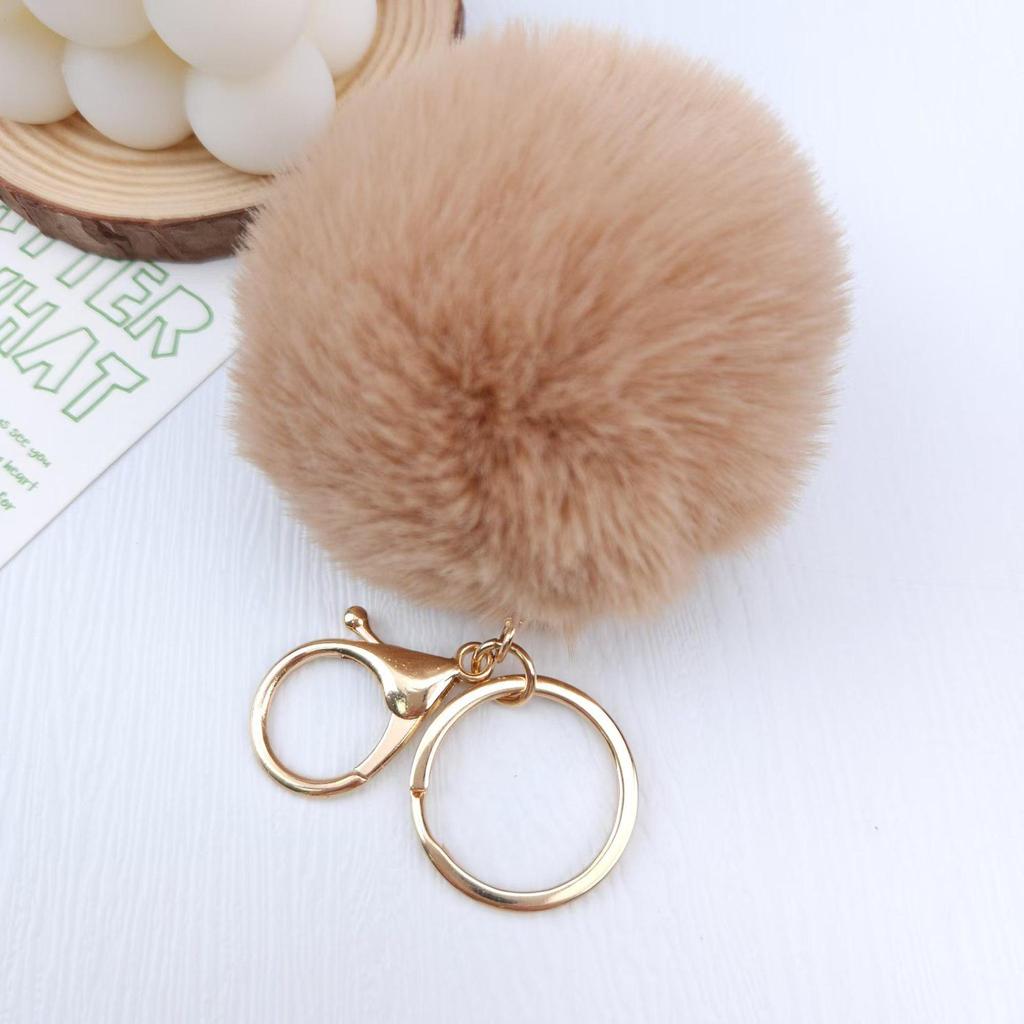 Creative Imitation Rex Rabbit Fur Ball Keychain - Plush Bag and Car Pendant Gift