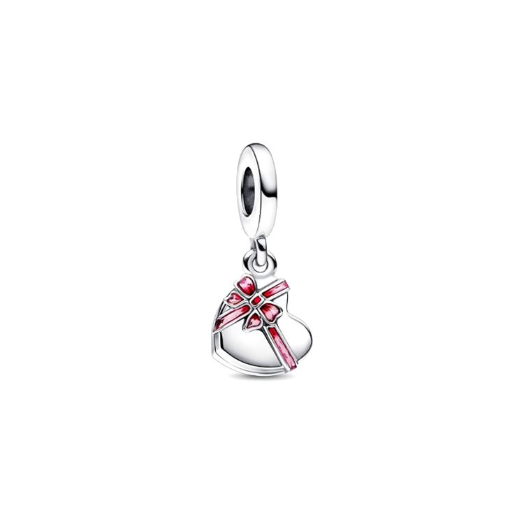 Pandora Heart Shaped Chocolate Gift Box Enamel Sterling Silver Accessories Unisex Accessories 792587C01 Box
