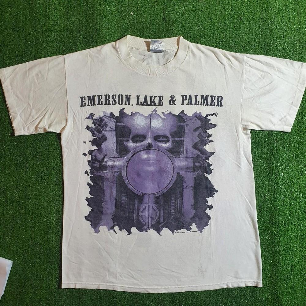 

Reprinted 1992 emersonlake and palmer tee cotton white shirt gift for fan Unisex T-Shirt L
