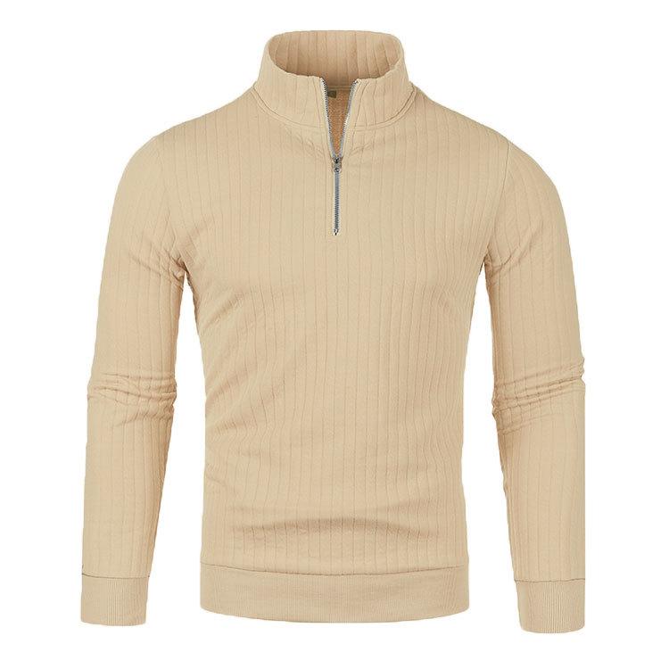 

Men s Spring Autumn Solid Loose Fit High Neck Long Sleeve Knitted Zipper Sweater 3XL хакі