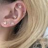 Girls Sweet and Cool Cute Smiling Face Five-pointed Star Earrings Mini, Small and Cold Style New Style