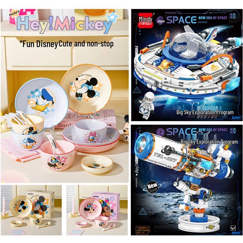 Disney Donald Duck Ceramic Dinnerware Set with Mindi Aviation Blocks