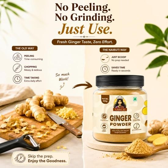 Nairuti Vyutpadan Ing Makhir Ginger Powder 200g | Ayurvedic Sonth | GI Tagged Meghalaya Ginger | Natural Adrak Powder for Immunity & Digestion