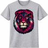 Lion Head T Shirt Colorful Wild Animal Graphic Tee Artistic Portrait Top