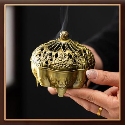 Mini Flowers Incense Burner Hollow Incense Ornaments Chinese Ancient Tea Desk Decor Office Decoration Incense Burner