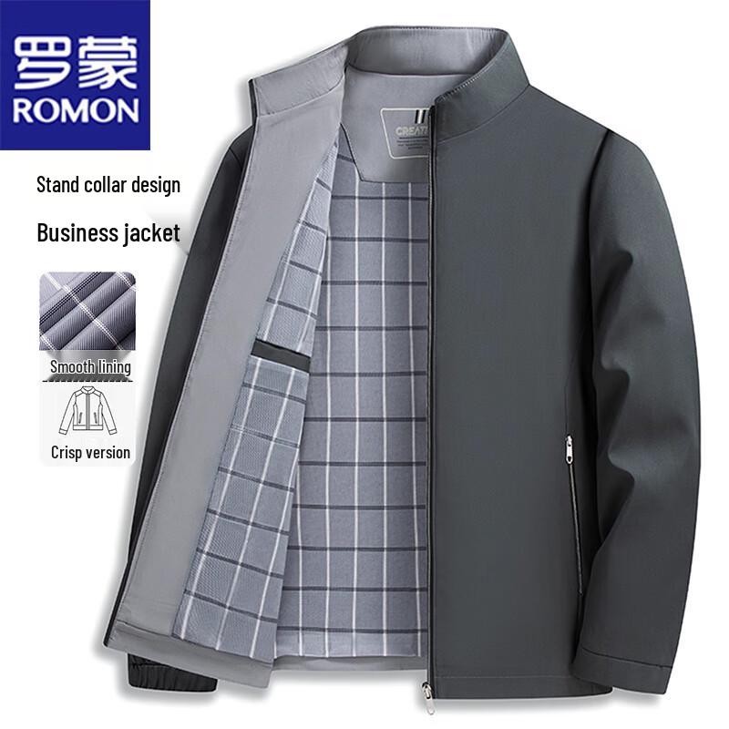 

ROMON Men s Stand Collar Casual Jacket 4XL