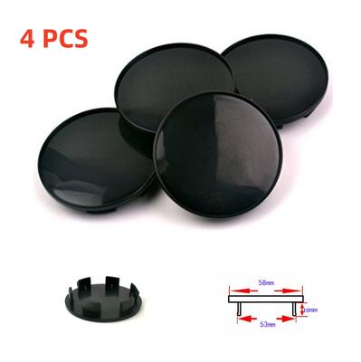 4Pcs/Lot Decorative Cover Car Wheel Center Cap Plastic Black Universal Durable