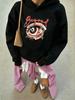 Vintage Eye Eight Ball Cross Gothic Print Women'S Hoody All-Match Oversized Hoodies Cotton Autumn Pullover Casual Y2K Sportswear