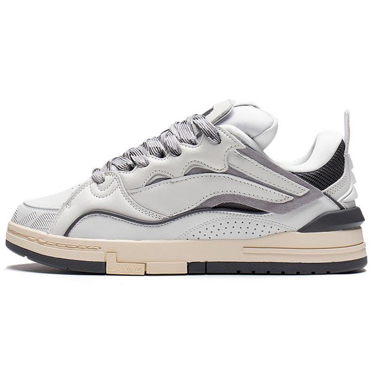 

LiNing Wave Golden Slip Resistant Cushioning Wear Resistant Lightweight Low Top Skateboard Shoes Men s White Gray 43.5