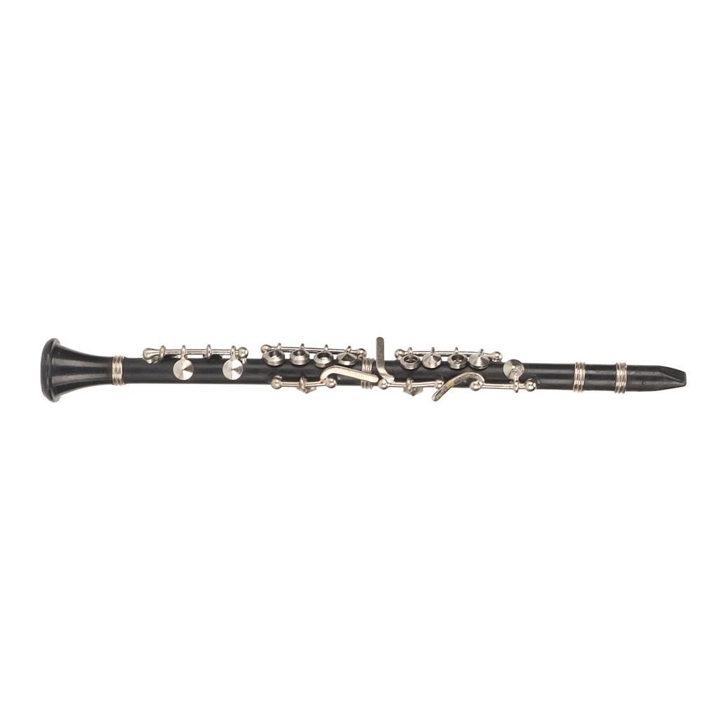 Miniature Clarinet Replica with Stand and Case Mini Musical Instrument Dollhouse Model Ornament 6.3