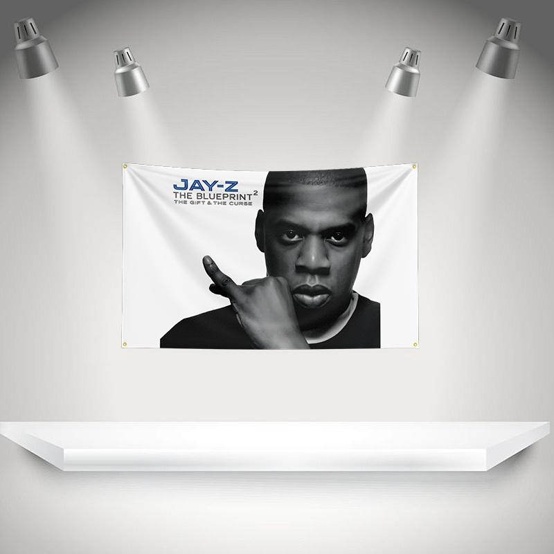 THE J-jay-z Flag Rock Music Band Banner HD Printing Tapestry Exhibition, Music Band Fans, Garage Decor