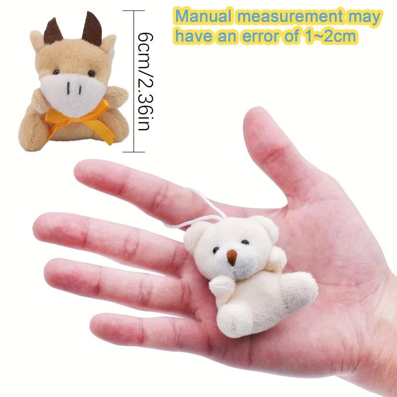 24pcs Mini Animal Plush Toy Set kawaii Animals Keychain Exquisite Decorative Items Small Stuffed Animal Birthday Gift for Friend