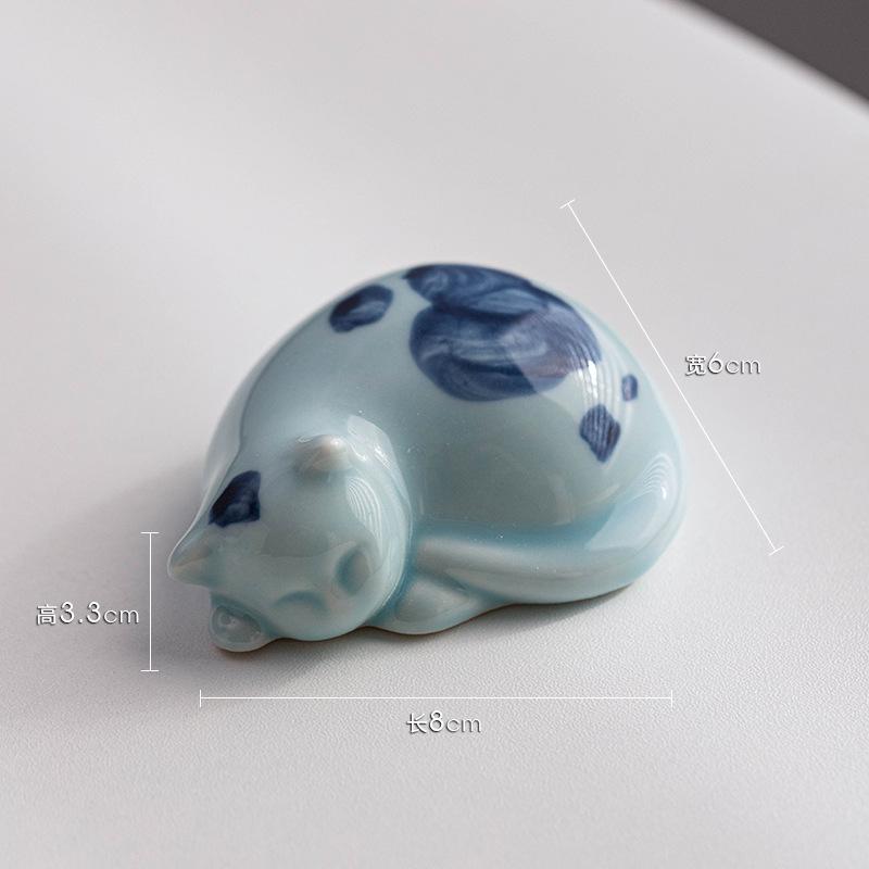 Creative Cute Cat Ornaments Ceramic Animal Crafts Home Living Room Tea Room Desktop Set Decoration Furnishings Home Decor