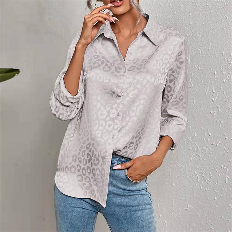 Blusas mujer de moda 2022 léto potištěný šifon hedvábí Top dámské košile Dámská košile Halenky topy Dlouhý rukáv Elegantní žena