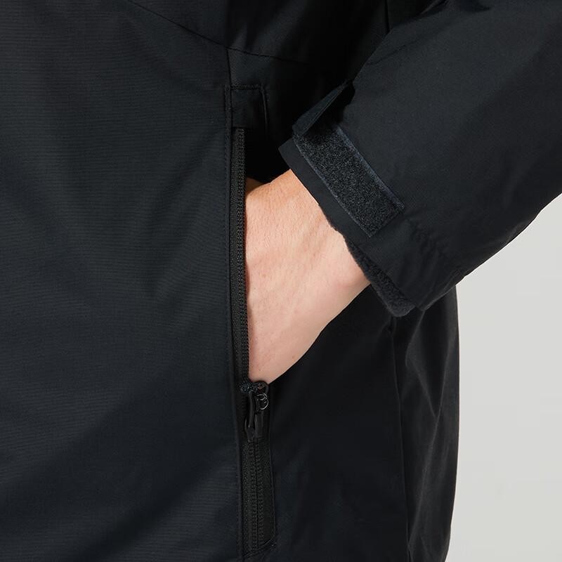 Columbia Solid Color Fleece Three-In-One Hooded Jacket Men Outerwear Black WE0572-011