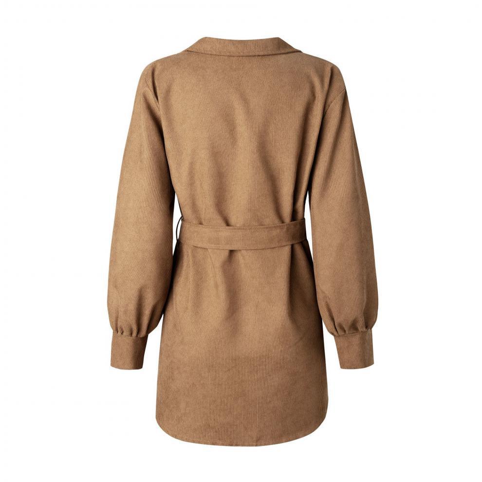 Autumn/Winter Corduroy Shirt Dress with Pockets - New Collection