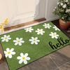 VIKAMA Fresh Daisy Hello Home Door Mat Wear Resistant Entrance Foot Mat Balcony Doorway Decorative Carpet