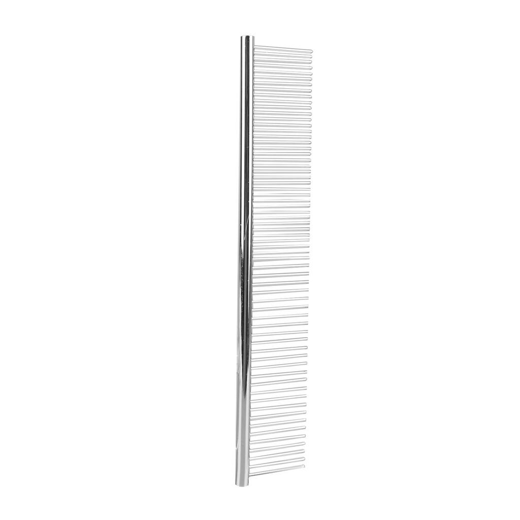 Metal Dog Grooming Comb Professional Removing Knots Lightweight Portable Safe Rounded Ends Pet Metal Comb Silver 92426 M
