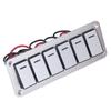Rocker Switch Panel 6 Gang Waterproof 5 Pin On Off Car Switches 12V‑24V Blue LED