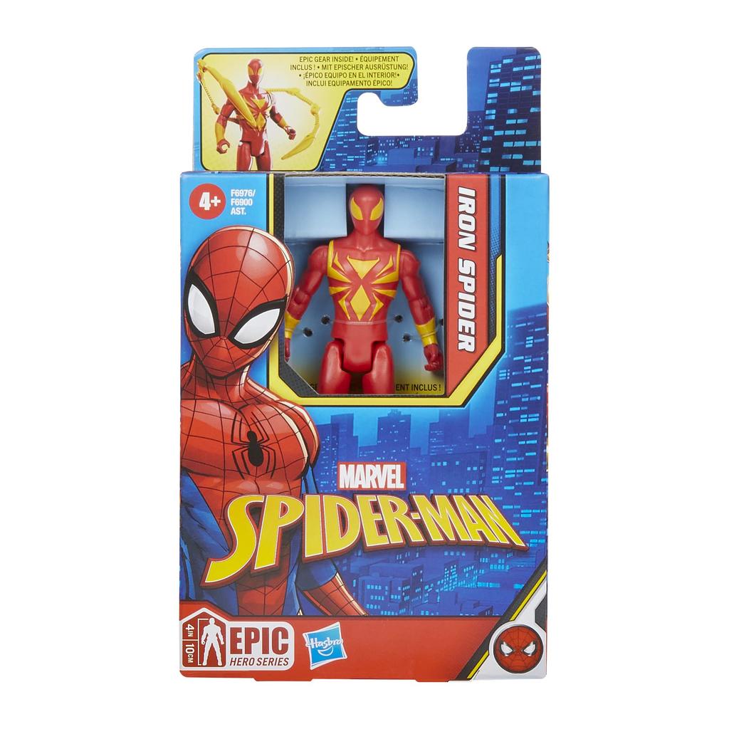 Hasbro MARVEL Epic Hero Series Iron Spider Action with for ages 4 and Authentic Spider-Man Figure, 4-inch (10 cm) tall, accessories, up, F6976,