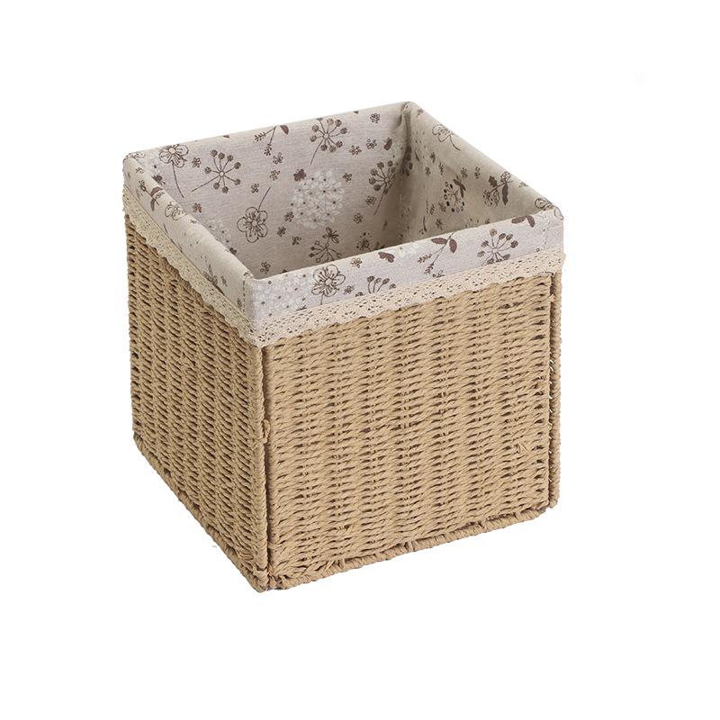 Foldable Large Capacity Imitation Wicker Rattan Storage Basket & Toy Organizer