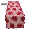 Halloween Pumpkin Table Runner Fall Decorations, Maples Leaves Lace Orange Seasonal Dining Room Tablecloth Runner, Autumn Harvest Thanksgiving