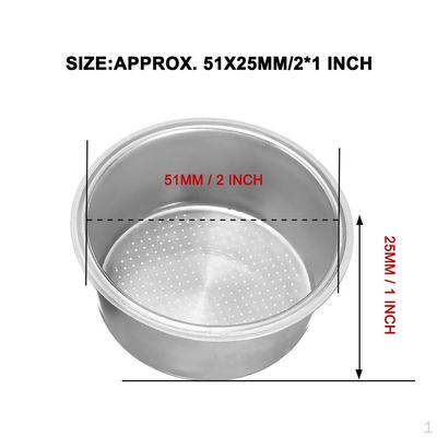 Coffee 2 Cup 51mm Non Pressurized Filter Basket For Silver