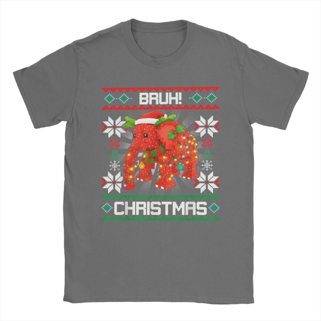 Funny Bruh Strawberry Elephant Christmas Brainrot T-Shirts for Men Round Neck T Shirts  Short Sleeve Tee Shirt Clothing