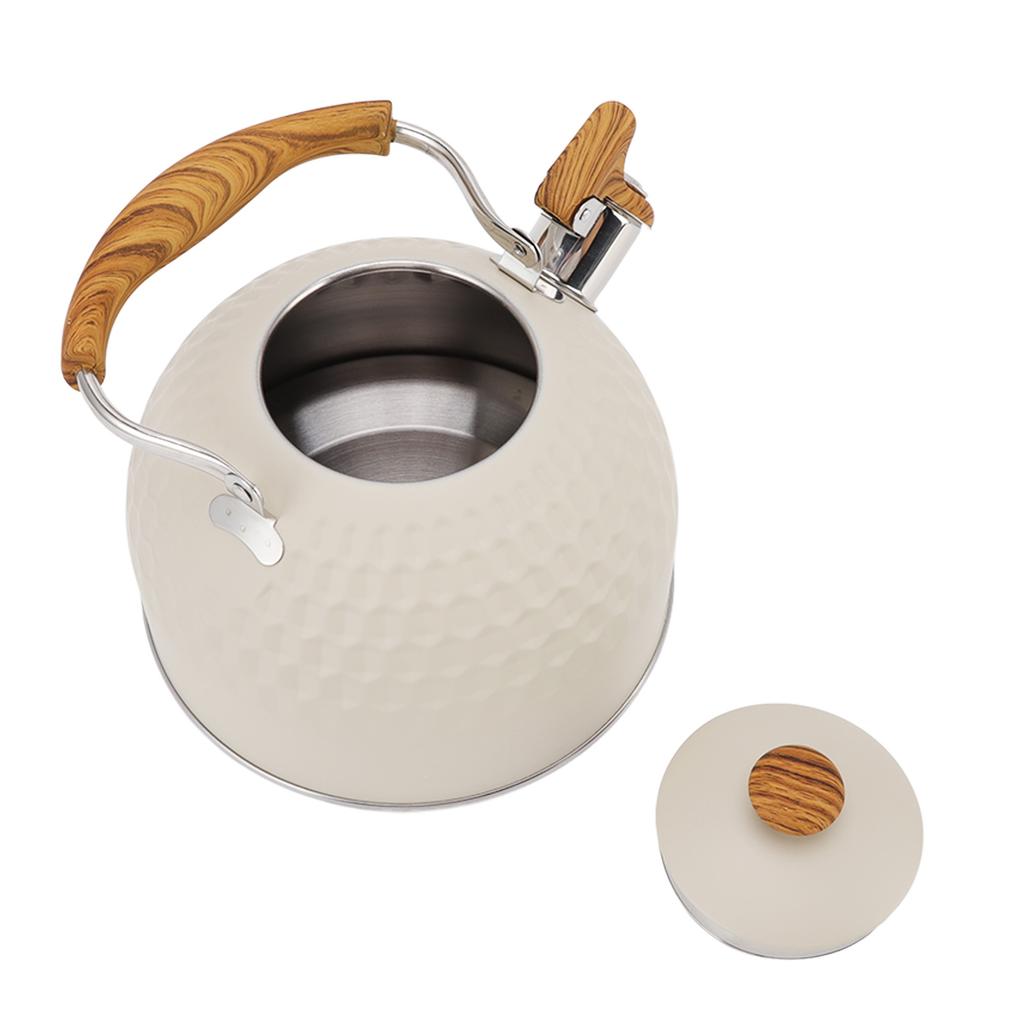 Whistling Kettle 2.5L Stainless Steel Efficient Uniform Heating Stovetop Whistling Tea Pot with