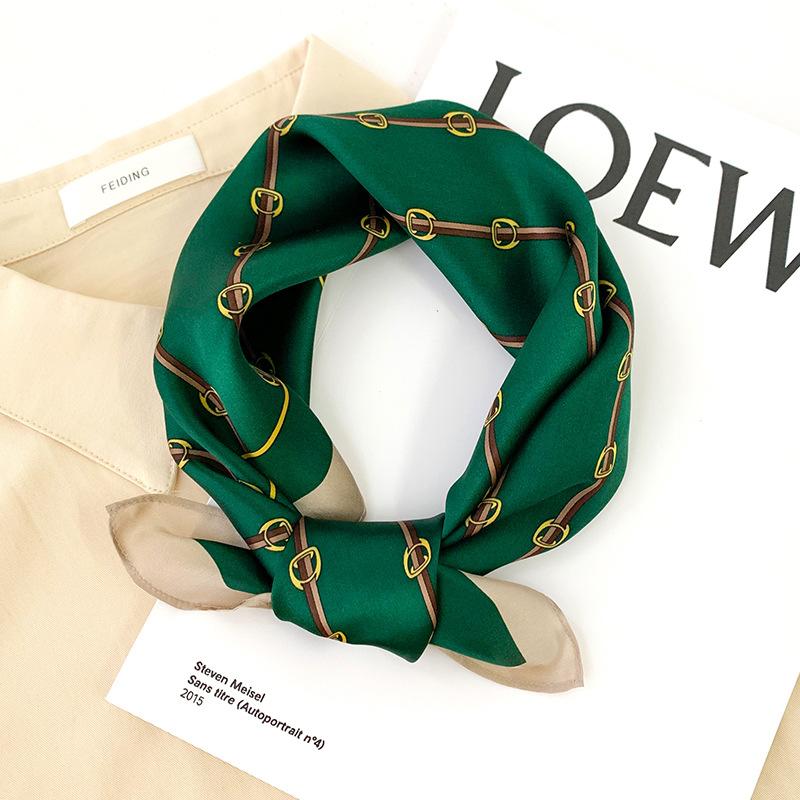 Mulberry silk new square scarf women's Korean version chain spring and summer decorative silk scarf warm silk professional scarf scarf scarf