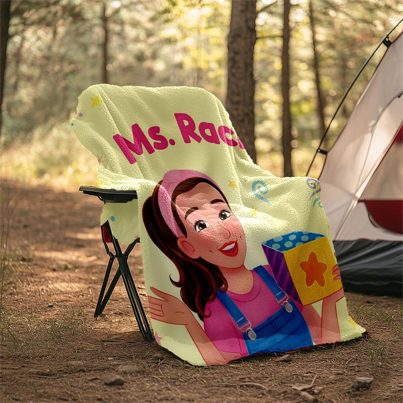 1pc Ms Rachel2 Theme Blanket - Digital Print, Polyester, Cozy for All Seasons, Perfect for Outdoor, Camping, and Travel