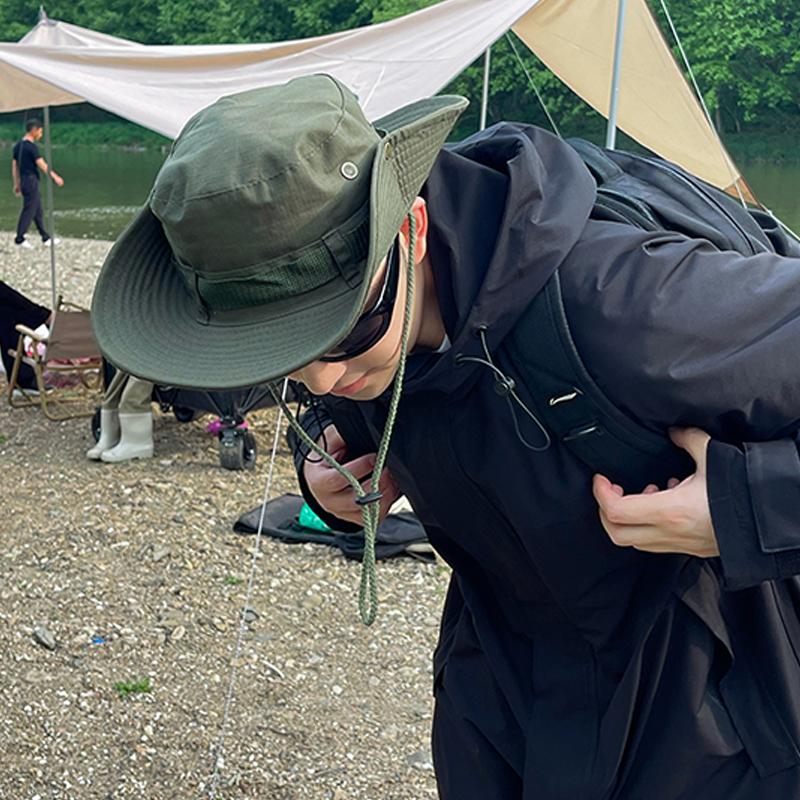 Fisherman Hat Men'S Spring And Summer Thin Travel Sunshade Cowboy Hat Outdoor Sun Protection Fishing And Hiking Hat