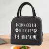 Isolierte Lunchtasche Reißverschluss Kühltasche Tragetasche Thermotasche Brotdose Leinwand Essen Picknick Lunchtaschen für die Arbeit Handtasche Essensmuster Praktische Nutzung