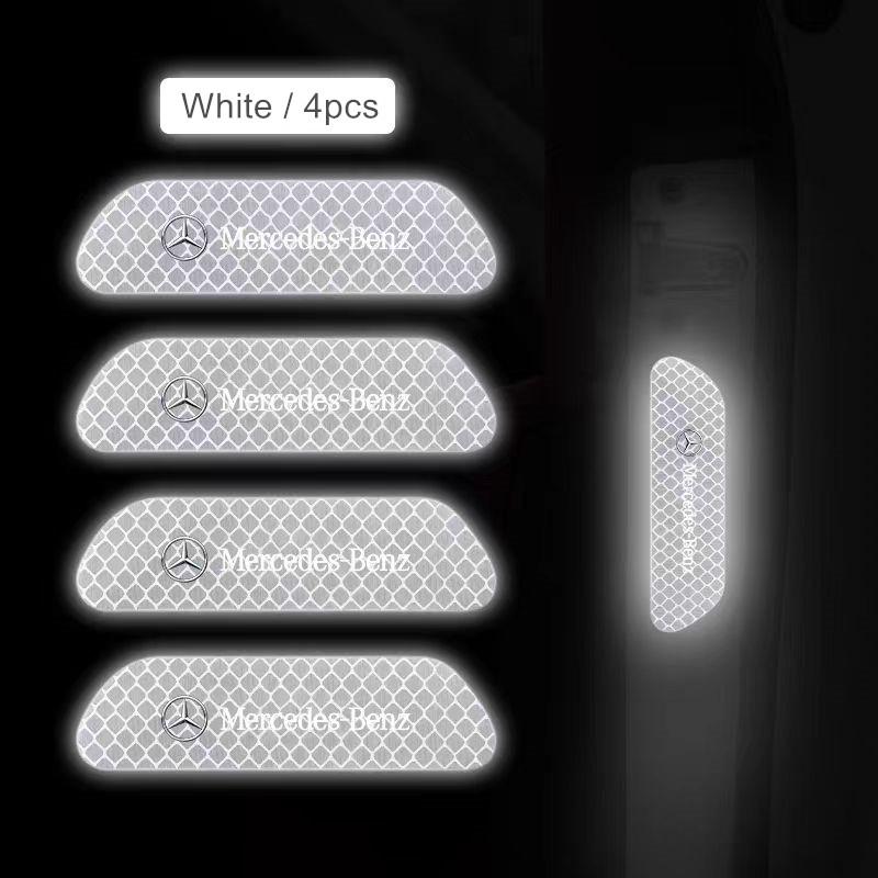 

GLC GLB 4PCS Car Door Sticker Safety Warning Reflective Mark For Mercedes Benz B/C/E/S Class A Class C200L GLC GLK CLA Accessor