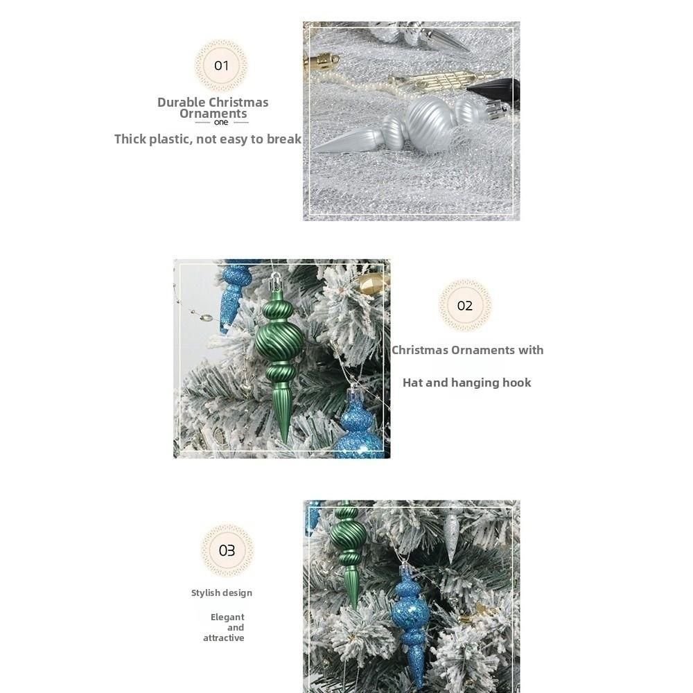 16 Stück 16 Stück/Karton Weihnachts-Hängekugeln mit Aufhängeseil Goldpuder Weihnachtsbaumschmuck Multifunktional Sonderform