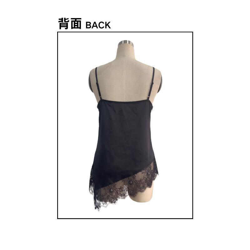 V Neck Irregular Lace Spliced Loose Camisole Tank Top