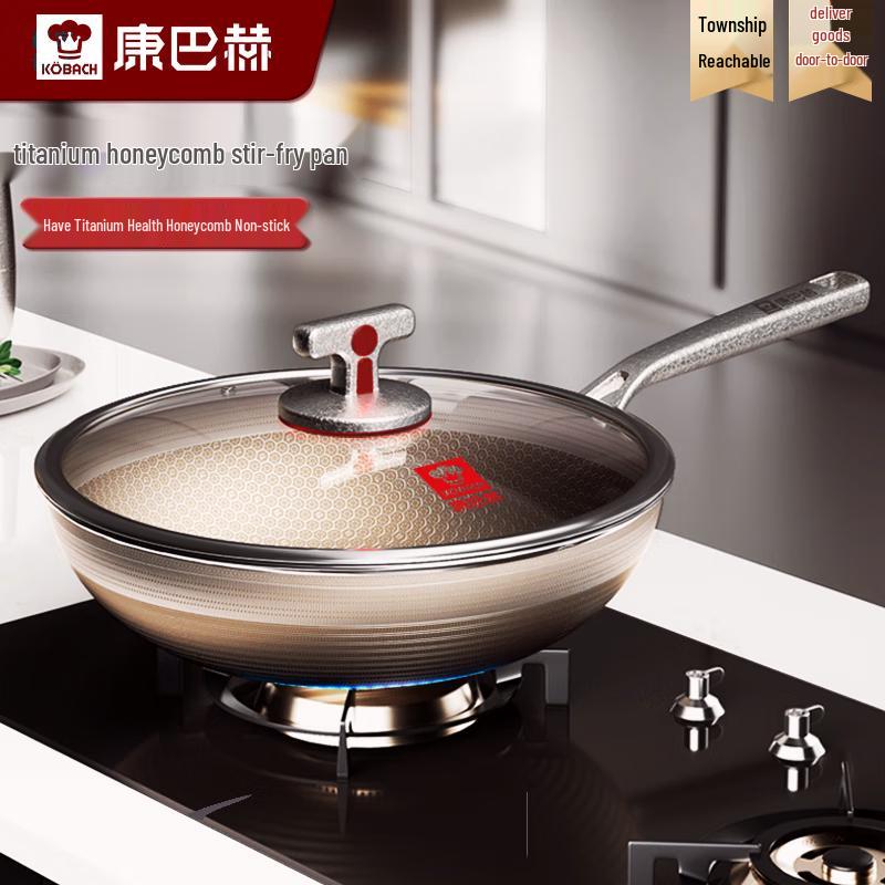 KOBACH 32cm Non-stick Stainless Steel Wok