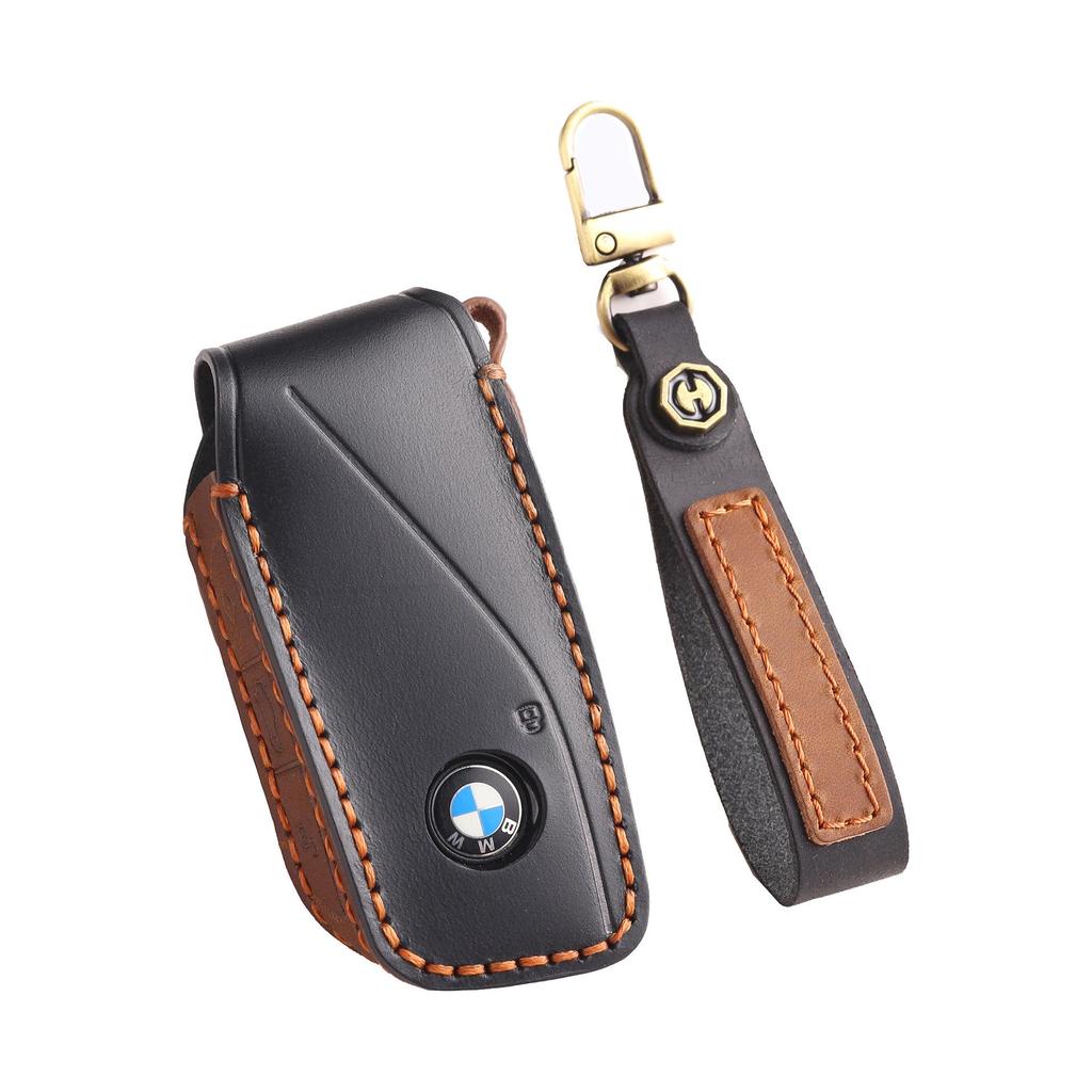 BMW Leather Key Cover - Premium Cowhide Shell for Men