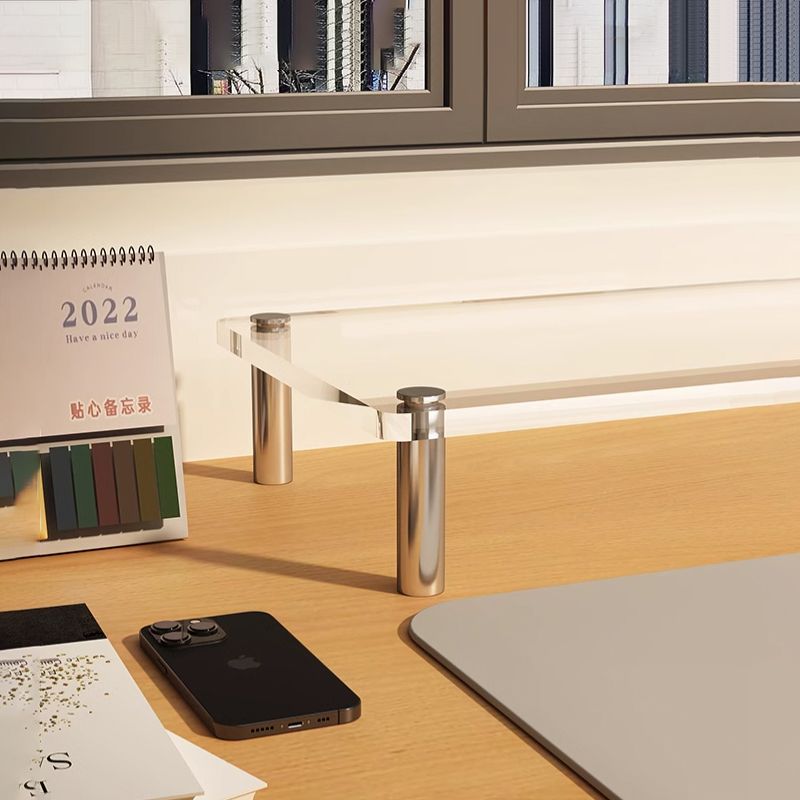 Acrylic Laptop Monitor Stand,Computer Riser Space-Saving,Clear Shelf - Ideal for Monitors,Laptops,Printers,Desktop Storage Decor