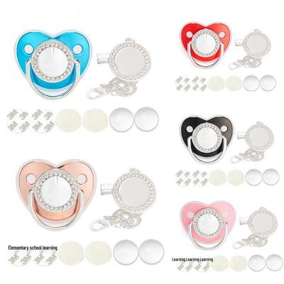 Silver Heat Transfer Rhinestone Baby Pacifier 2022