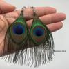Colorful European Retro Peacock Feather Dangle Earrings - Versatile Ethnic Luxury Jewelry for Women