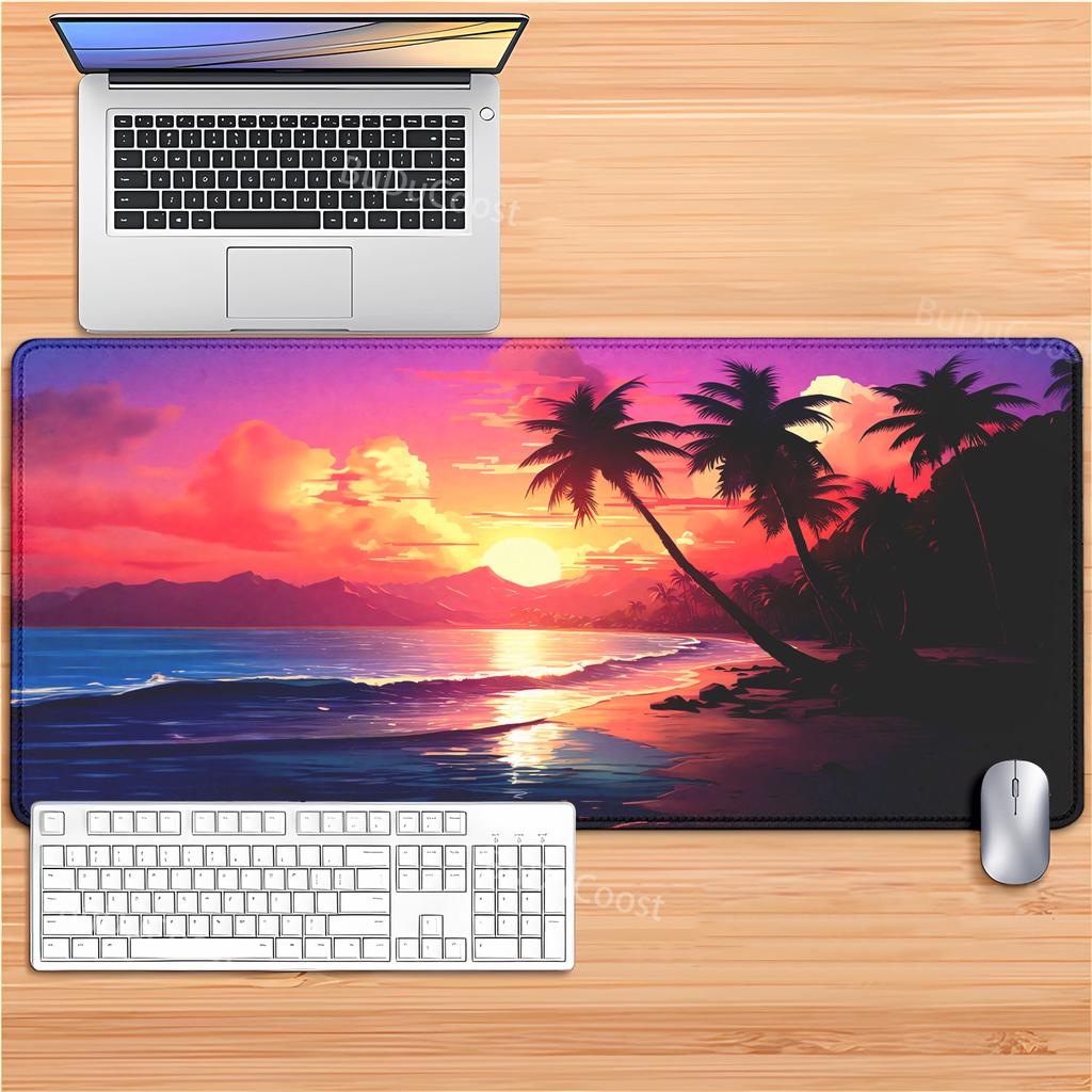 Laptop Gamer mousepad landscape mountain sunset racecar cartoon mouse pad Large Rug Locking Edge Keyboard Desk Mat for CSGO LOL