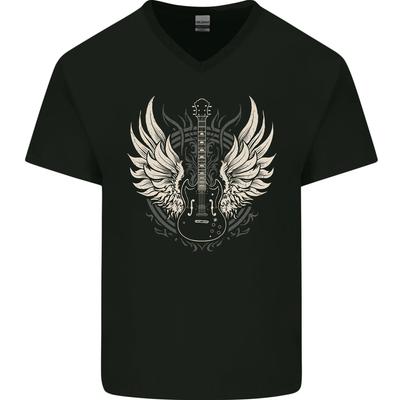 Gitarrenflügel Rock n Roll Musik Heavy Metal V-Ausschnitt Unisex T-Shirt